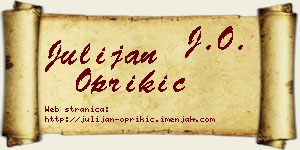 Julijan Oprikić vizit kartica